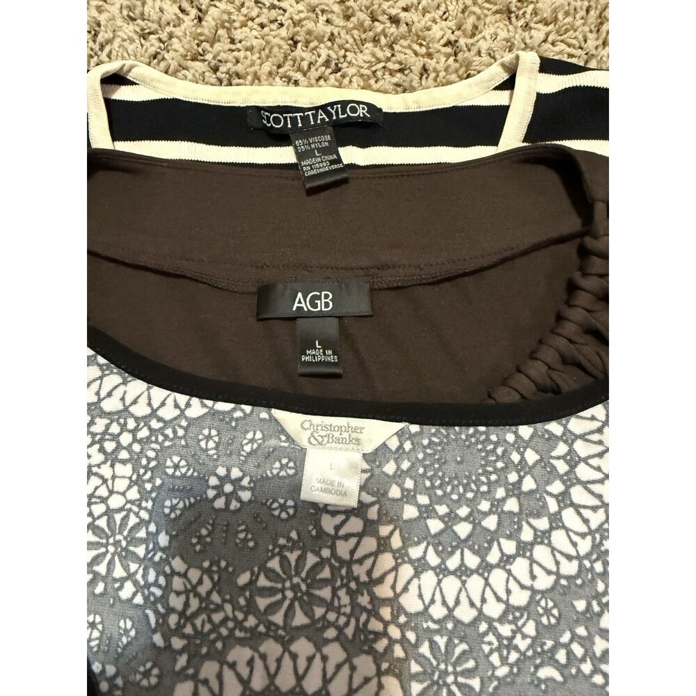 Christopher & Banks Scott Taylor AGB 3 Piece Size L Top Bundle 3/4 Sleeve - Picture 6 of 8